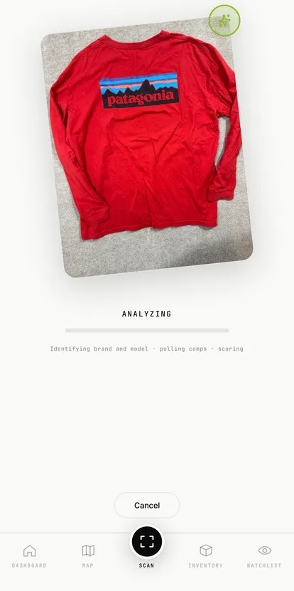 AI analysing a thrift item